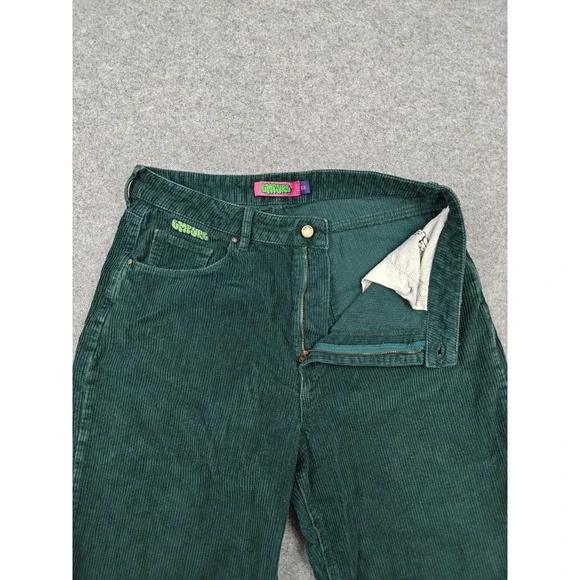 Empyre Pants Teens 13 Green Corduroy Relaxed Straight Leg Casual Khakis Pockets - Picture 2 of 11